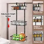 Over Door Storage Basket Hanging Caddy Rack Shelf 3 Tiers Holder Bath Kitchen