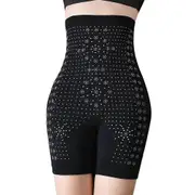 Women Ice Silk Ion Fiber Repair Shaping Shorts High Waisted Butt Lifter Ice Fiber Restoration Shapewear Black