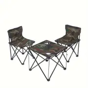 3 pcs Portable Outdoor Camping Table and Chair Set