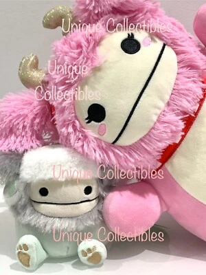 Squishmallows Brina the Bigfoot Hugmee 14" & Evita the Bigfoot 5" Bundle NEW