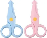 Pack of 2 Children's Scissors Paper Scissors Craft Scissors Preschool Nursery Scissors Beginner Scissors Plastic Blade DIY Crafts for Children