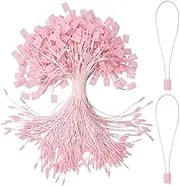 Ruidee 1000Pcs Hang Tag String 7 Inch Nylon String Snap Lock Pin Loop Fastener Hook Ties Easy and Fast to Attach (SZ/Pink)