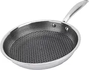Nonstick Frying Pan, Professional 316 Stainless Cookware Chef's Pan, Induction Cooker Gas Range Compatible Double Sided Honeycomb Pan, Dishwasher and Oven Safe (30cm)