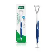 GUM - 760RB Dual Action Tongue Cleaner Brush and Scraper (Colors May Vary)