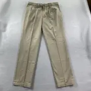 Dockers Pants Mens 34x34 Beige Signature Khaki Classic Fit Pleated Stretch