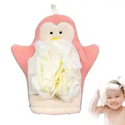 Body Scrub Gloves - Penguin Shape Washing Gloves for Body,Shower Puff and Mitt, Bathing Accessories for Dead Skin Removal