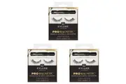3x Eylure London Pro Magnetic Faux Mink False Lash & Black Eyeliner Set 15-Wears