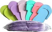 Lurrose 12 Pairs Disposable Foam Pedicure Slippers Colored for Salon Spa Pedicure (Random Color)