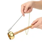 Meditation Prayer Bell Tibetan Bell Buddhism Wooden Handle Brass Hand Bell