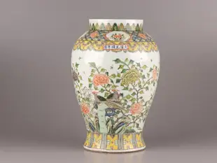 日本回流 中國 大清光緒年製 花瓶 高35.7公分