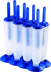Tovolo, Drip-Guard Handle, 4 Oz, Set of 4 Twin Ice Molds Popsicle Makers with 8
