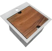 Ruvati 15 x 15 inch Workstation Drop-in Topmount Bar Prep RV Sink 16 Gauge