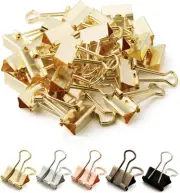 - Gold Mini Binder Clips - 50 Pack, 0.75 In, Small Size, Paper Clips for Office