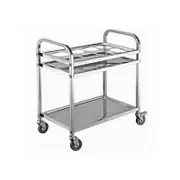 SOGA 2 Tier Stainless Steel 8 Compartment Kitchen Trolley