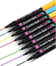 Joiyota 8-Color Acrylic Whiteboard & Colouring Markers Set – 1mm Fine Tip, Quick-Dry Liquid Chalk Pens for Glass, Crafts & Dry Erase Boards