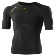 SALE | SKINS A400 MEN'S COMPRESSION SHORT SLEEVE TOP (BLACK/YELLOW)