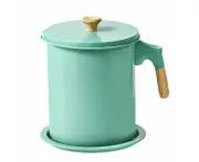 Household bacon grease container Iron cooking oil storage tank with filter - non-stick