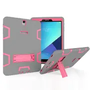 MCC Stylish Shockproof Samsung Galaxy Tab S3 9.7 Case Cover Kids T820 T825 [Grey+Magenta]