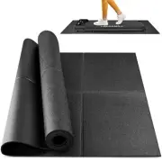 Foldable Rubber Treadmill Mat - Exercise Bike Mat with Waterproof Non-Slip Sh...