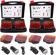 Wireless Trailer Lights Magnetic Trailer Towing Light Kit Wireless Tail Lights for Trailers, 2PCS LED Tow Rechargeable Rear Stop Turn Running Light Waterproof for Trailers Trucks Rvs Vans(2set)