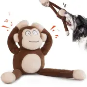 Monkey Squeaky Dog Toys with Crinkle Paper Stuffed Durable Tug of War Plush C...