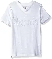 AKADEMIKS Boys' Short Sleeve Slub Jersey V-Neck Tee