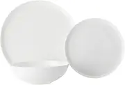 Casa Domani Pearlesque Coupe Dinner Set 12 Piece Gift Boxed, White