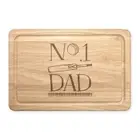No.1 Dad Cricket Rectangular Wooden Chopping Board - Funny Father's Day Present