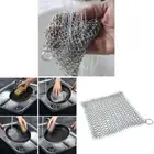 Steel Cast Iron Pot Cleaner Chain Mail Scrubber Cookware Kitchen Tool