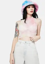 Kandy Crushin Mesh Crop Top