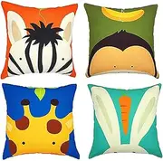 IWOWHERO Comfortable Pillow Case Cartoon Animal Printing Home Pillow Covers for Sofa Cushion Covers