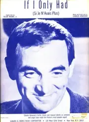CHARLES AZNAVOUR IF I ONLY HAD SHEET MUSIC PIANO/VOCAL EXTREMELY RARE 1965 NEW