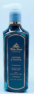 BATH & BODY WORKS WHITE BARN COTTON & FREESIA GENTLE GEL HAND SOAP 8 oz
