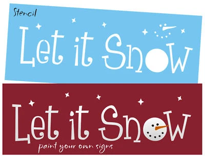 Christmas Stencil Let It Snow Frosty Snowman Face Winter Country Prim DIY Signs