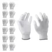 60 Pair Safety Work Gloves PU Coating Medium Working Glove with Grip, White