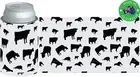 6x Designer Beer Can STUBBY HOLDER Stubbie Cooler Koozie with base B&W cows