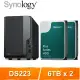 ☆促銷組合★ Synology DS223 2Bay NAS+HAT3300 PLUS 6TB(X2)
