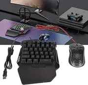 One Handed RGB Gaming Keyboard and USB Wired Half Hand Mouse Combo, Gaming Mouse Converter for 4 3, for Switch, Master Pro Adapter Set