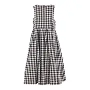 [Tao] Polyester Ramie Rayon Gingham Dress
