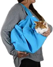 Cat-in-the bag Small Light Blue Cozy Comfort Carrier- Cat Carrier and Grooming Bag for Vet Visits, Medication Administration, Dental Care, and Car Travel