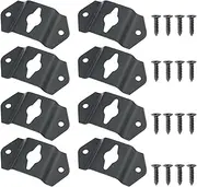 8pcs Metal Wall Mount Hook Hanger Bracket Sound Bar Wall Mount Brackets for Sound Box Speaker Soundbar Wall Mounted Holders with Screws, Black