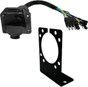 RV Desginer TC5258, 7-Way RV Socket Mounting Bracket and 4-Way Flat to 7-Way RV Socket Adapter Harness