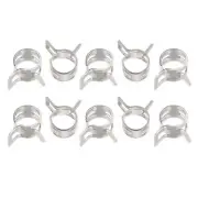 Spring Hose Clamp, 20pcs 65Mn Steel 10mm Low Pressure Air Clip, Nickel Plated