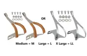 New MKS Classic Vintage Style Steel Toe Clips Sizes M, L, LL with Hardware NJS