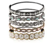Rhinestone Beaded Elastic Headband, Fashionable Handmade Crystal Beaded Elastic hairbands Lady Women Girls Hair Jewelry Accessories, 20-26.8", 5 Pieces