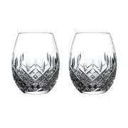 R&D Collection Highclere Pair of Crystal Stemless Balloon Glasses Size 9.8X12cm by Royal Doulton