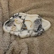[Natust] Natural Calacatta Viola Marble Tray Cloud Shape, Jewelry Dish Trinket Dish for Women Gift Home Décor