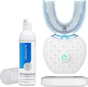 Ultrasonic Toothbrush, Automatic Toothbrush, Car Sonic Toothbrush, Teeth Whitening Brush with Timer, Wireless Charging, 360° Ultrasonic Electric Toothbrush for Adults (White, 1)