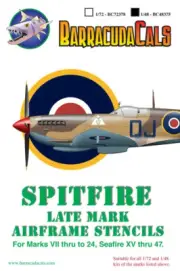 Barracuda Decals for 1/48 Spitfire Later Marks Airframe Stencils