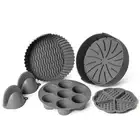 "Silicone Air Fryer Liners Set of 5 – Reusable Air Fryer Accessories with Waf...